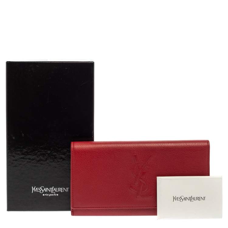 Pre Owned Yves Saint Laurent Red Leather Belle De Jour Clutch