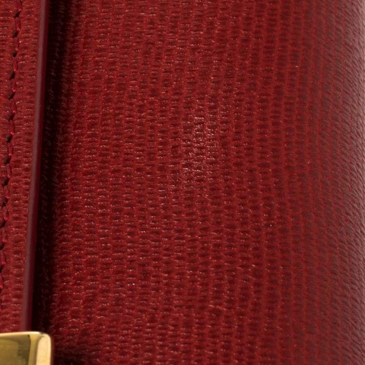 Pre Owned Yves Saint Laurent Red Texured Leather Y-Ligne Clutch