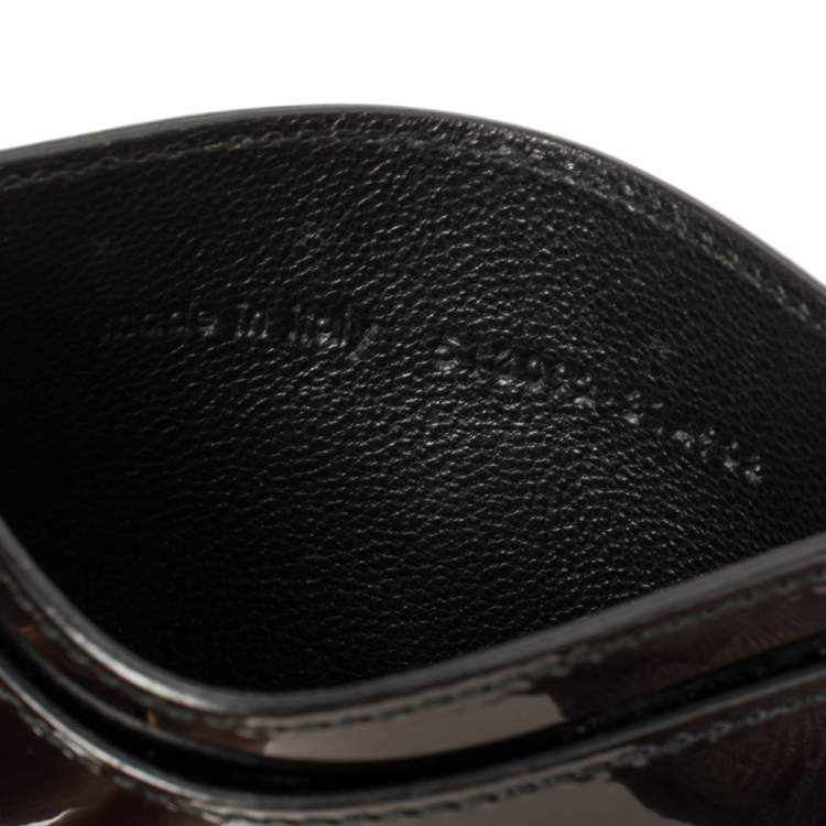 Pre Owned Yves Saint Laurent Black Patent Leather Card Holder