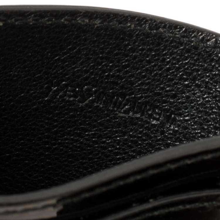 Pre Owned Yves Saint Laurent Black Patent Leather Card Holder