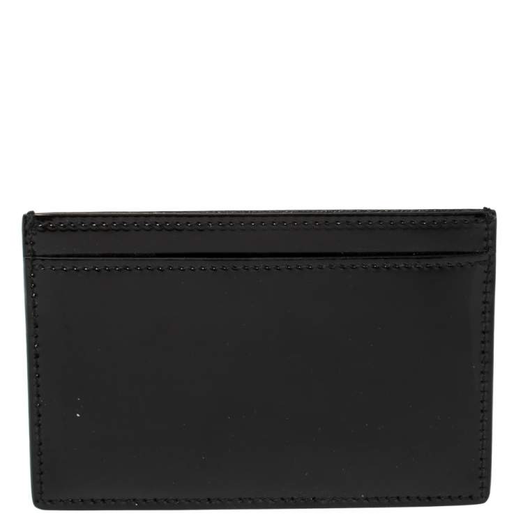 Pre Owned Yves Saint Laurent Black Patent Leather Card Holder