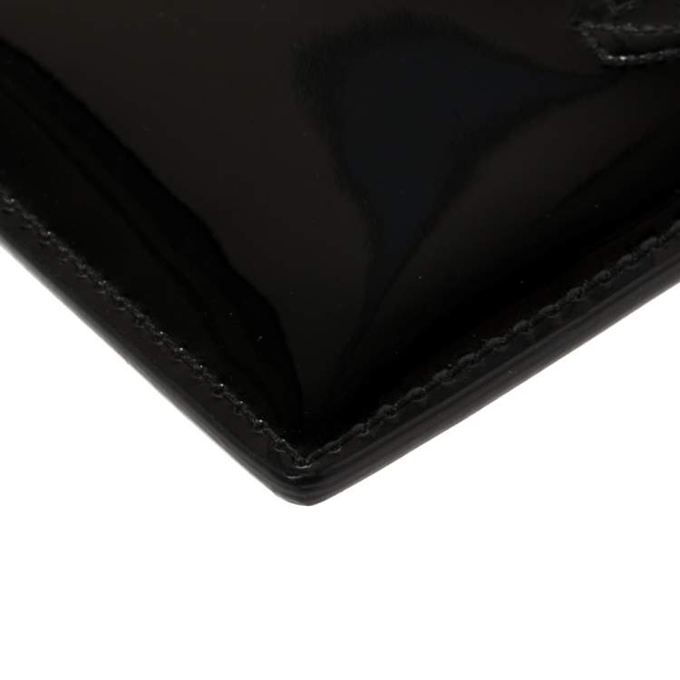 Pre Owned Yves Saint Laurent Black Patent Leather Card Holder