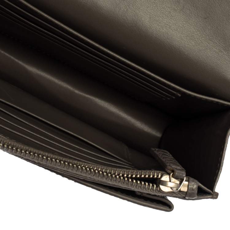 Pre Owned Saint Laurent Grey Croc Embossed Leather Sunset Shoulder Bag