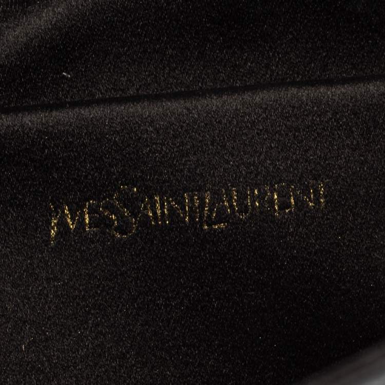 Pre Owned Yves Saint Laurent Black Patent Leather Belle De Jour Flap Clutch