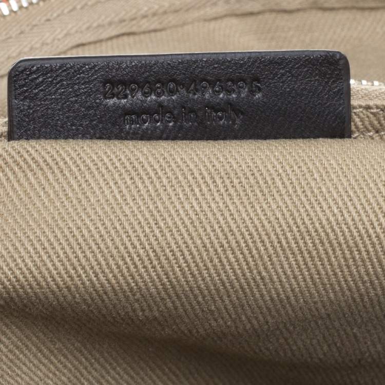 Pre Owned Yves Saint Laurent Orange/Beige Leather and Canvas Muse Two Satchel