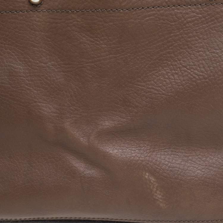 Pre Owned Yves Saint Laurent Tri Color Leather and Suede Medium Muse Two Satchel