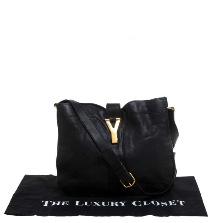 Pre Owned Yves Saint Laurent Black Leather Cabas Y-Ligne Shoulder Bag