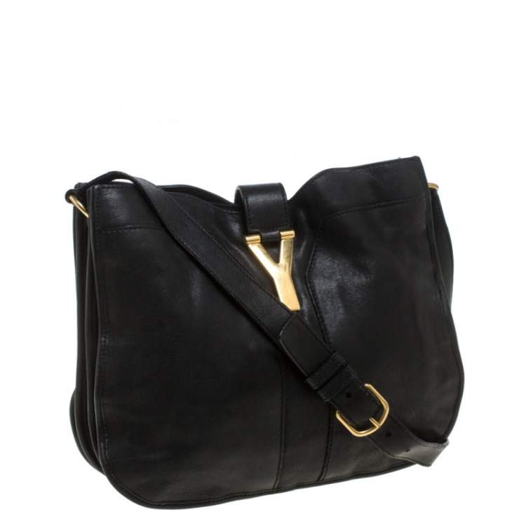 Pre Owned Yves Saint Laurent Black Leather Cabas Y-Ligne Shoulder Bag