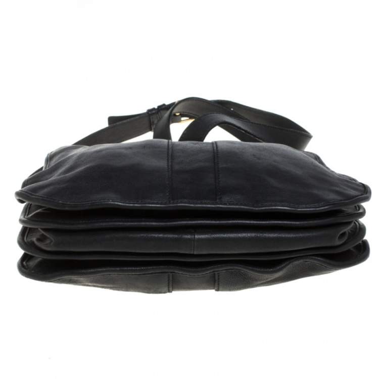 Pre Owned Yves Saint Laurent Black Leather Cabas Y-Ligne Shoulder Bag