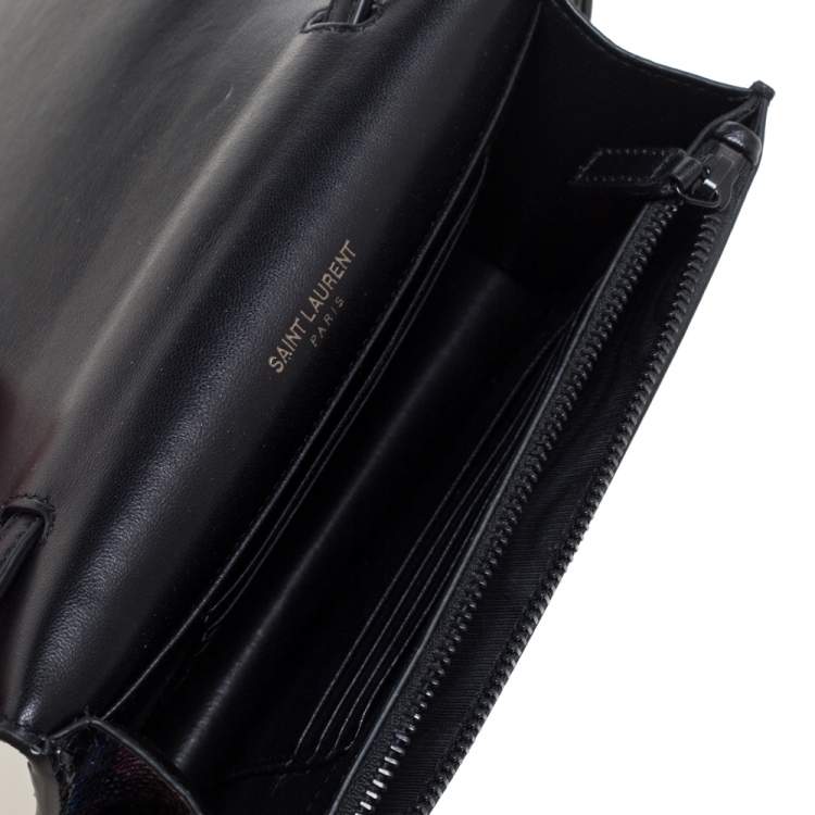 Pre Owned Saint Laurent Multicolor Snakeskin Monogram Toy Kate Wallet on Strap