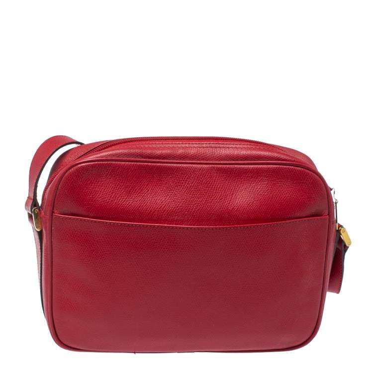 Pre Owned Yves Saint Laurent Red Studded Leather Y Shoulder Bag