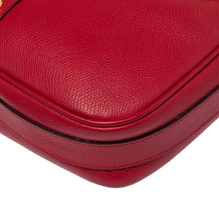 Pre Owned Yves Saint Laurent Red Studded Leather Y Shoulder Bag