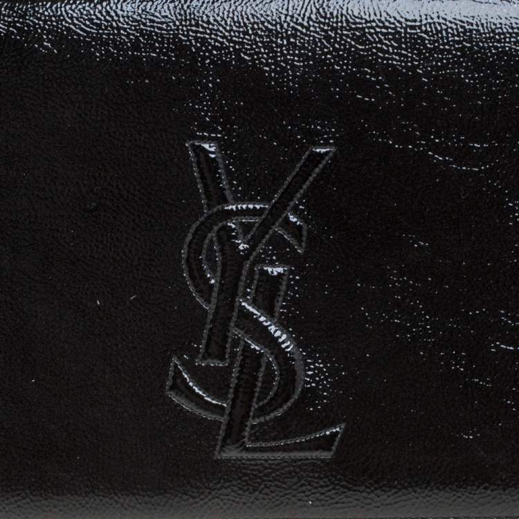 Pre Owned Yves Saint Laurent Black Patent Leather Belle De Jour Flap Clutch
