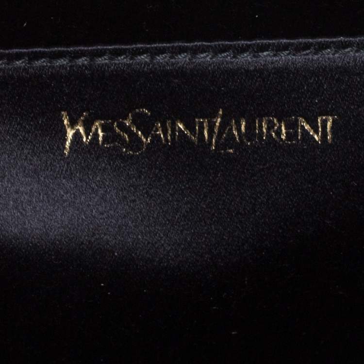 Pre Owned Yves Saint Laurent Black Patent Leather Belle De Jour Flap Clutch