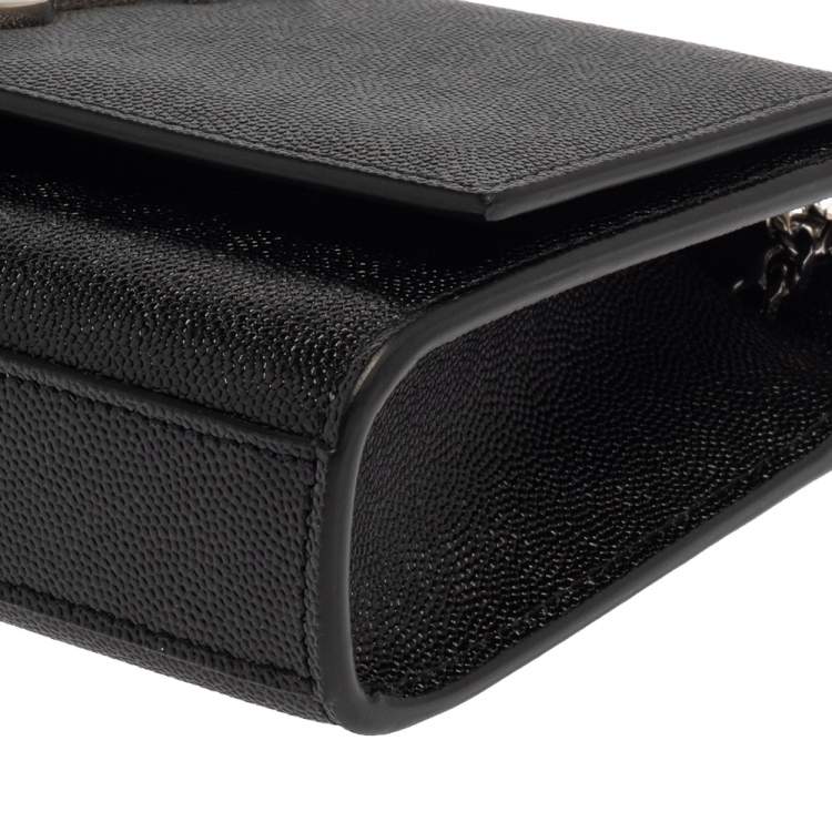 Pre Owned Saint Laurent Black Grain Leather Small Kate Shoulder Bag