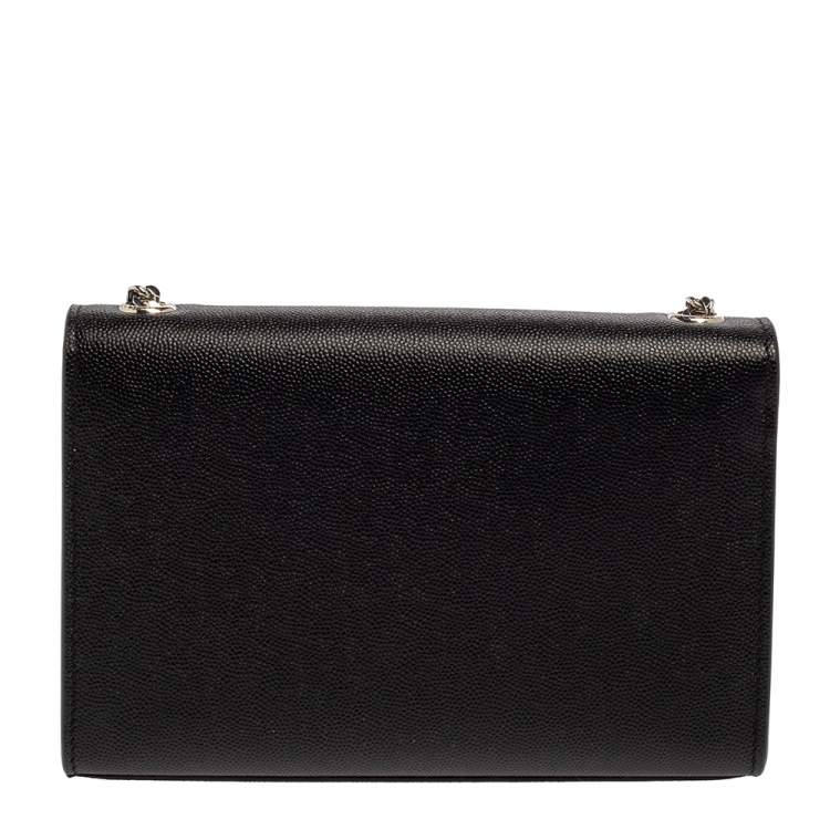 Pre Owned Saint Laurent Black Grain Leather Small Kate Shoulder Bag