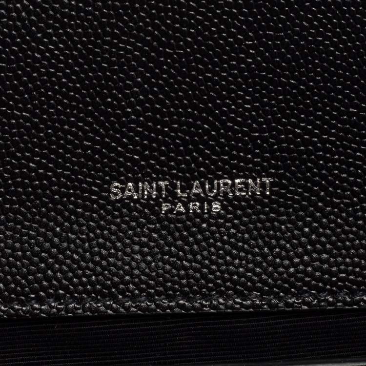 Pre Owned Saint Laurent Black Grain Leather Small Kate Shoulder Bag