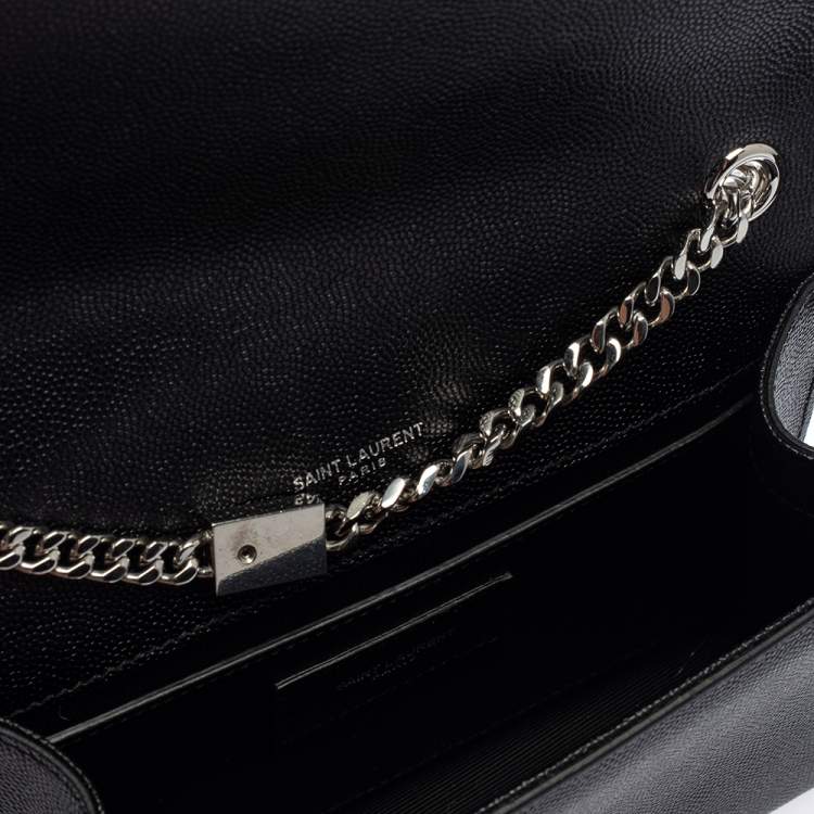 Pre Owned Saint Laurent Black Grain Leather Small Kate Shoulder Bag