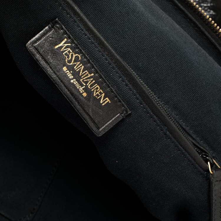 Pre Owned Yves Saint Laurent Black Patent Leather Medium Majorelle Tote