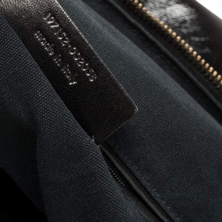 Pre Owned Yves Saint Laurent Black Patent Leather Medium Majorelle Tote