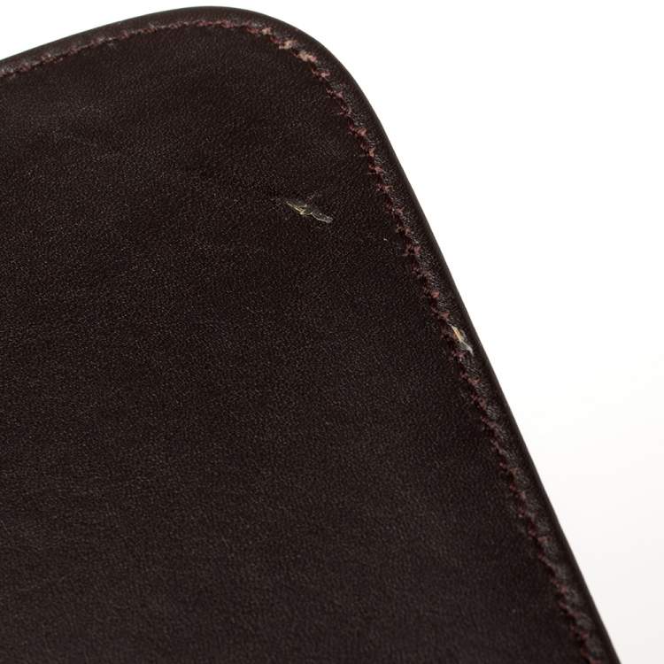 Pre Owned Saint Laurent Paris Burgundy Leather Medium Monogram Université Shoulder Bag