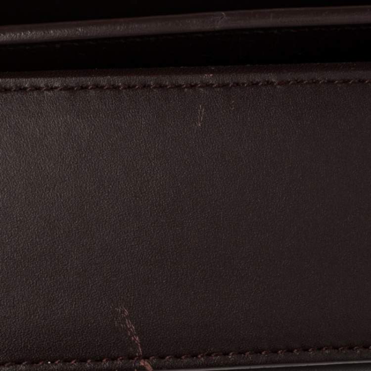 Pre Owned Saint Laurent Paris Burgundy Leather Medium Monogram Université Shoulder Bag