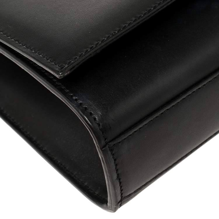 Pre Owned Saint Laurent Black Leather Medium Kate Tassel Shoulder Bag