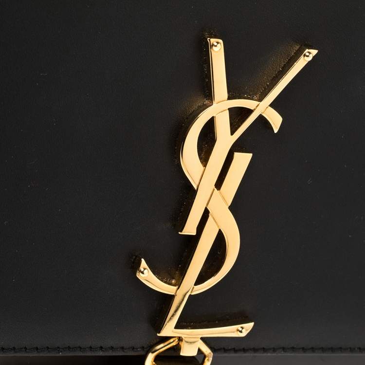 Pre Owned Saint Laurent Black Leather Medium Kate Tassel Shoulder Bag
