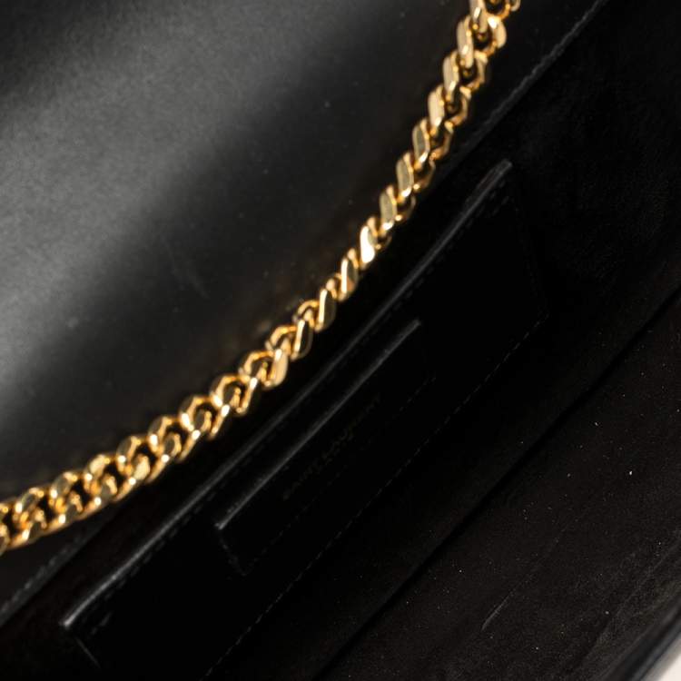 Pre Owned Saint Laurent Black Leather Medium Kate Tassel Shoulder Bag