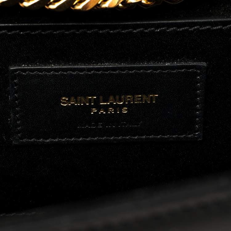 Pre Owned Saint Laurent Black Leather Medium Kate Tassel Shoulder Bag