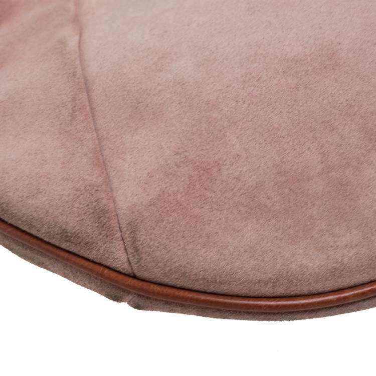 Pre Owned Yves Saint Laurent Blush Pink Suede Mombasa Hobo
