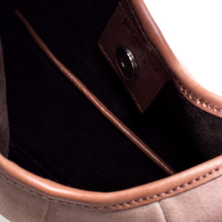 Pre Owned Yves Saint Laurent Blush Pink Suede Mombasa Hobo