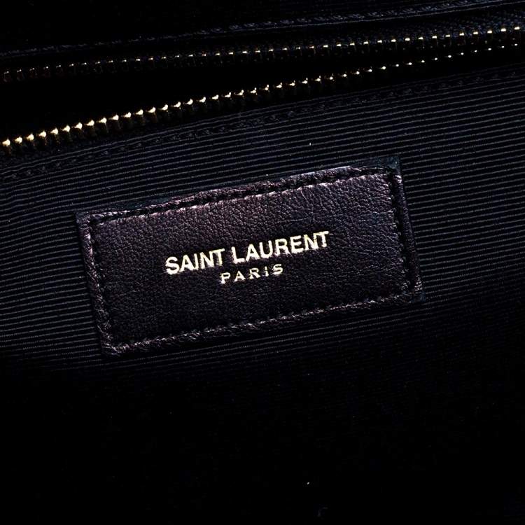 Pre Owned Saint Laurent Black Matelasse Leather Large Cassandre Flap Bag