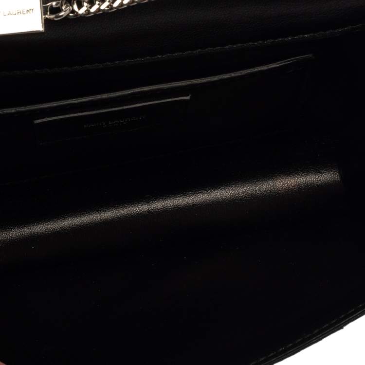 Pre Owned Saint Laurent Black/Green Python and Leather Betty Flap Shoulder Bag