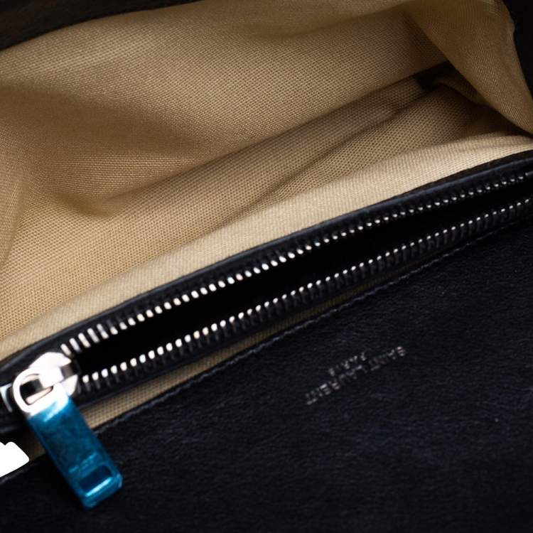 Pre Owned Saint Laurent Beige Canvas Medium College Top Handle Bag