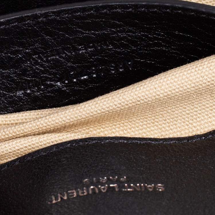 Pre Owned Saint Laurent Beige Canvas Medium College Top Handle Bag