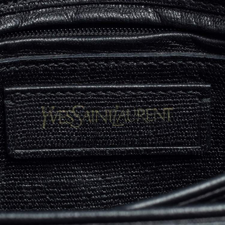 Pre Owned Yves Saint Laurent Black Leather Y-Ligne Flap Crossbody Bag
