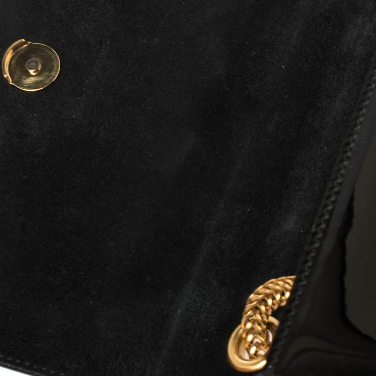 Pre Owned Saint Laurent Black Patent Leather Small Kate Tassel Crossbody Bag
