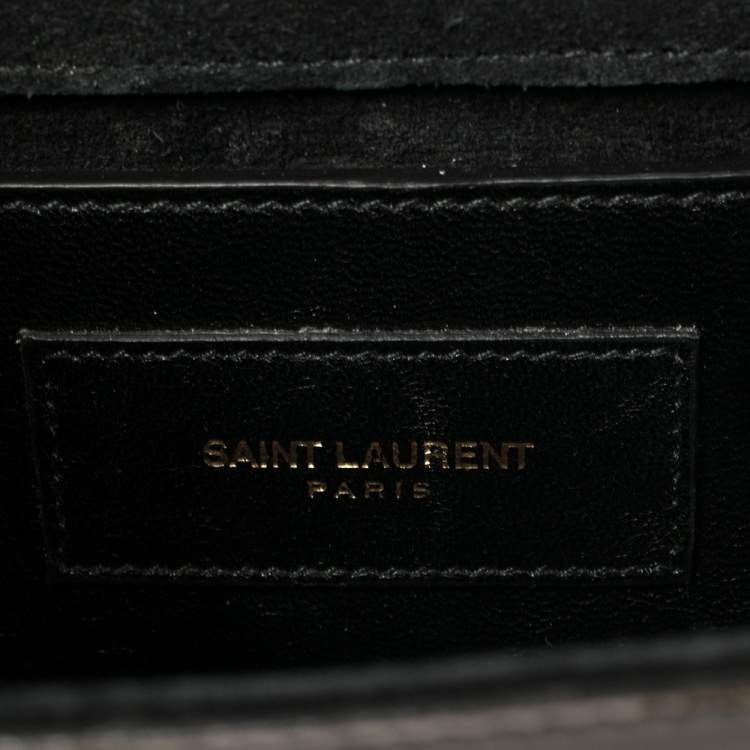 Pre Owned Saint Laurent Black Patent Leather Small Kate Tassel Crossbody Bag