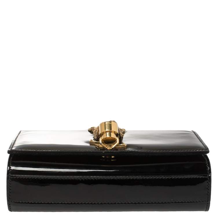 Pre Owned Saint Laurent Black Patent Leather Small Kate Tassel Crossbody Bag