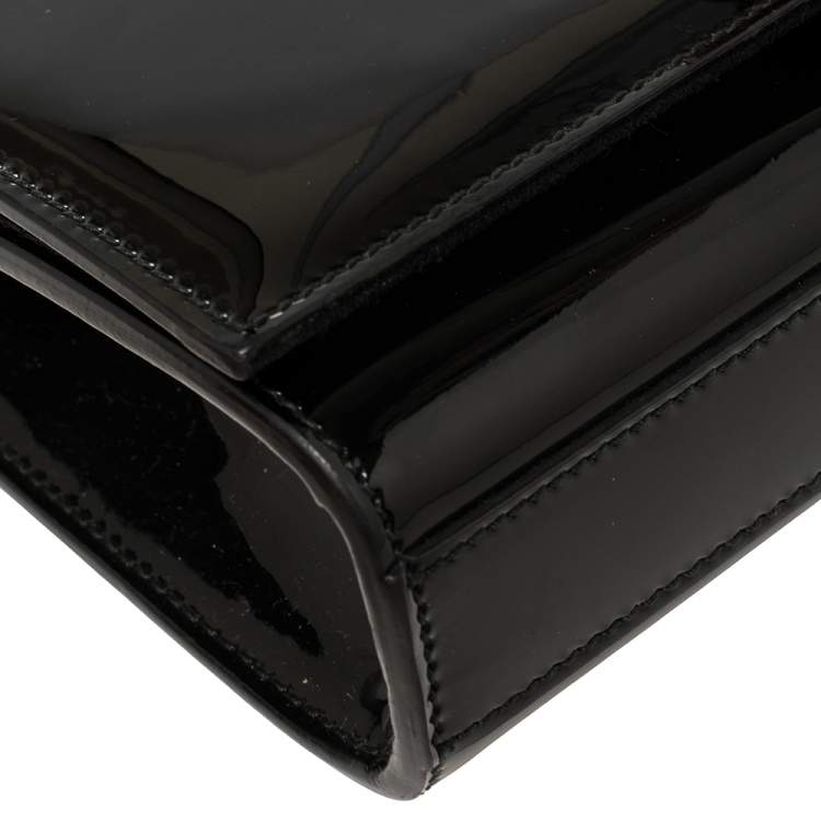 Pre Owned Saint Laurent Black Patent Leather Small Kate Tassel Crossbody Bag