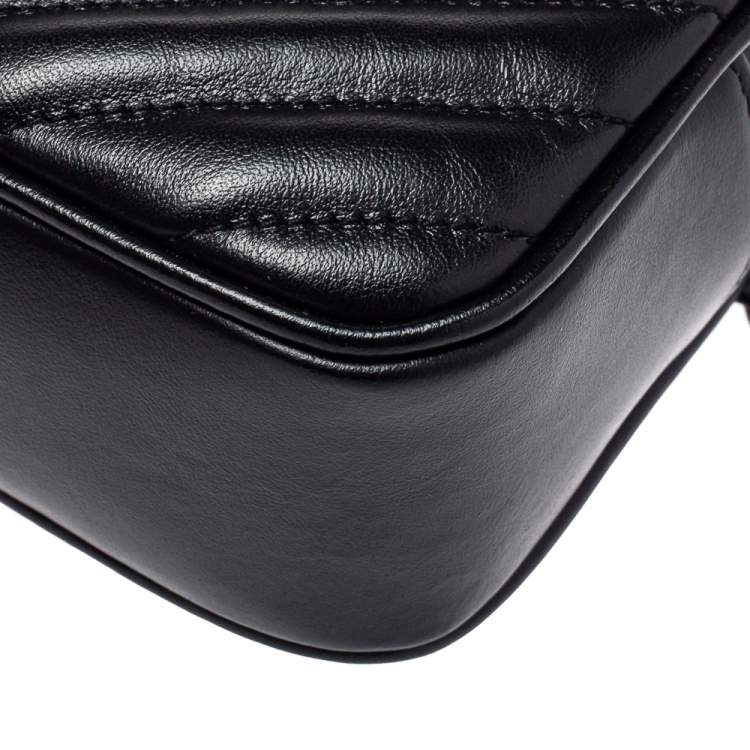 Pre Owned Saint Laurent Black Quilted Leather Lou Belt Bag