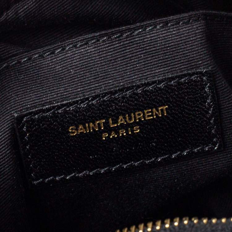 Pre Owned Saint Laurent Black Quilted Leather Lou Belt Bag
