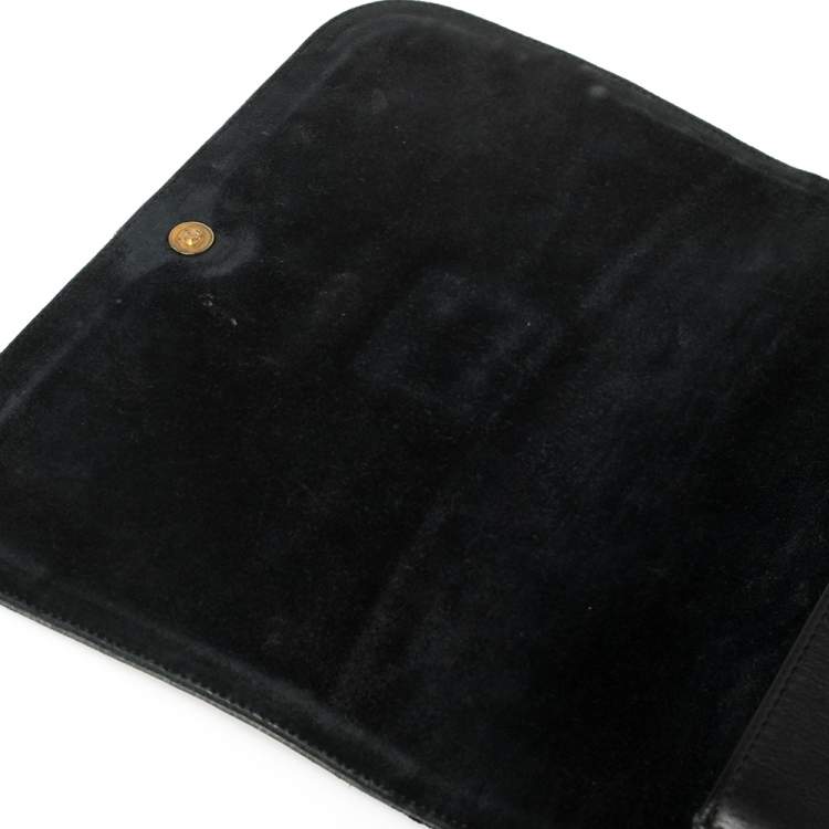 Pre Owned Saint Laurent Black Leather Y-Ligne Flap Crossbody Bag