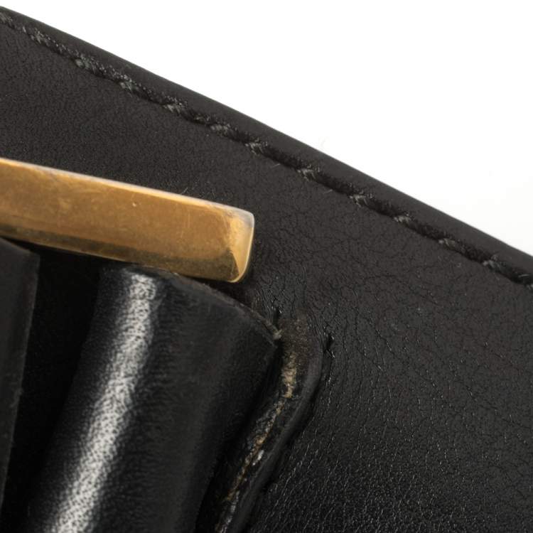 Pre Owned Saint Laurent Black Leather Y-Ligne Flap Crossbody Bag