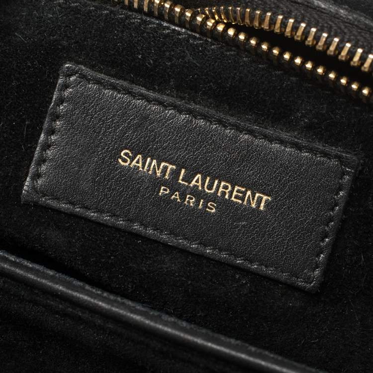 Pre Owned Saint Laurent Black Leather Y-Ligne Flap Crossbody Bag