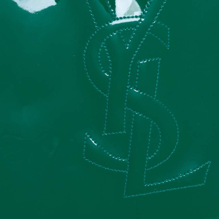 Pre Owned Yves Saint Laurent Green Patent Leather Belle De Jour Clutch