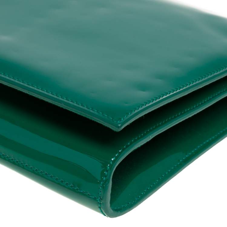 Pre Owned Yves Saint Laurent Green Patent Leather Belle De Jour Clutch