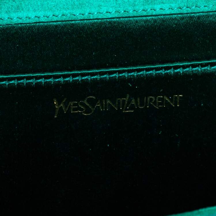 Pre Owned Yves Saint Laurent Green Patent Leather Belle De Jour Clutch