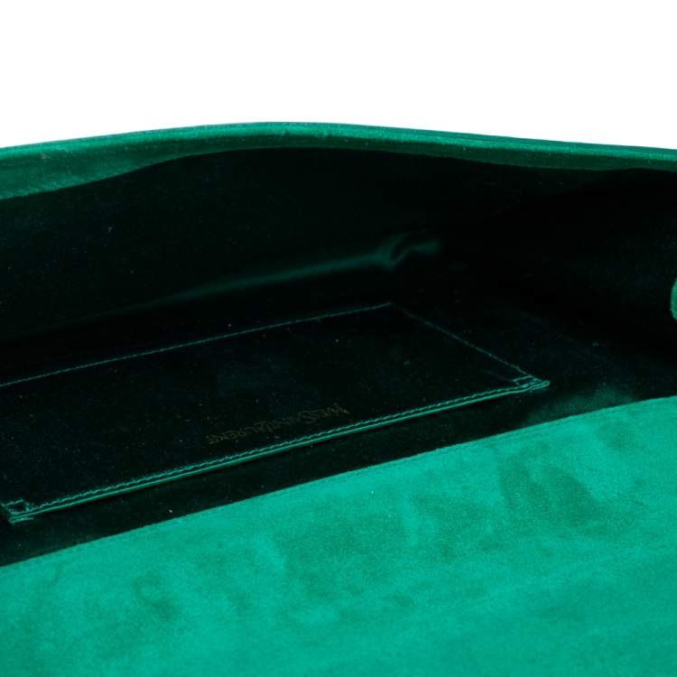 Pre Owned Yves Saint Laurent Green Patent Leather Belle De Jour Clutch